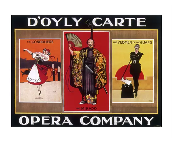 Poster advertising the D Oyly Carte Opera Company