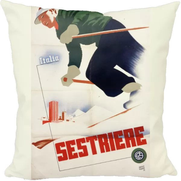 Poster advertising Sestriere, Italy