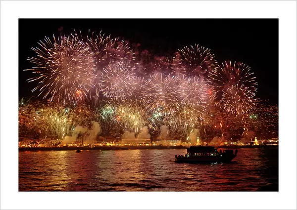 New Year fireworks, Funchal harbour, Madeira, Portugal