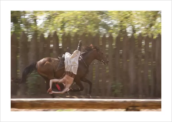 Cossack riding a horse, Zaporozhye, Ukraine
