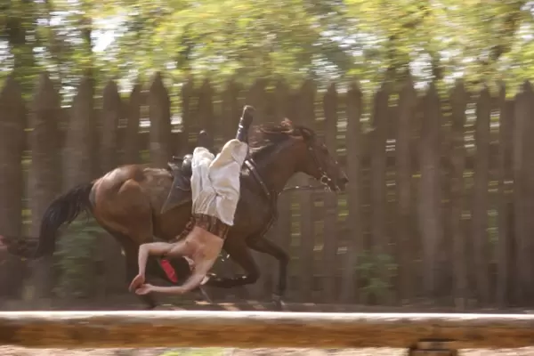 Cossack riding a horse, Zaporozhye, Ukraine