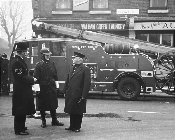 Police and Fire Brigade attending a fire at Chelsea FC