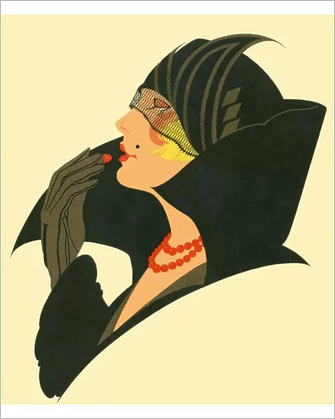 Art Deco lady with lipstick