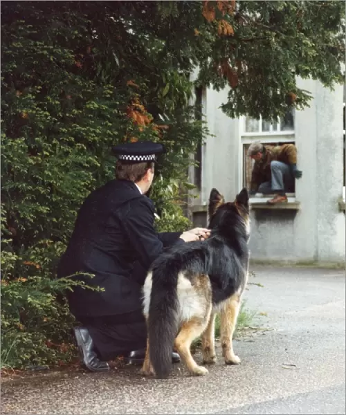 Training a police dog - catching a fleeing burglar