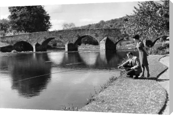Scene on the River Exe at Bickleigh Bridge, Devon