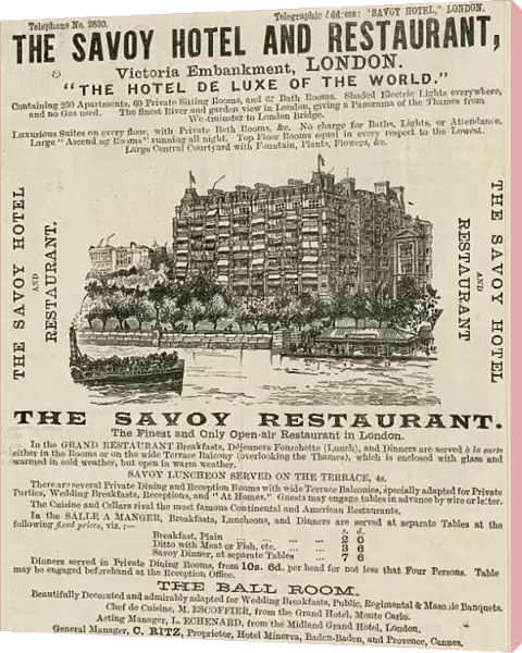 Savoy Hotel Advert