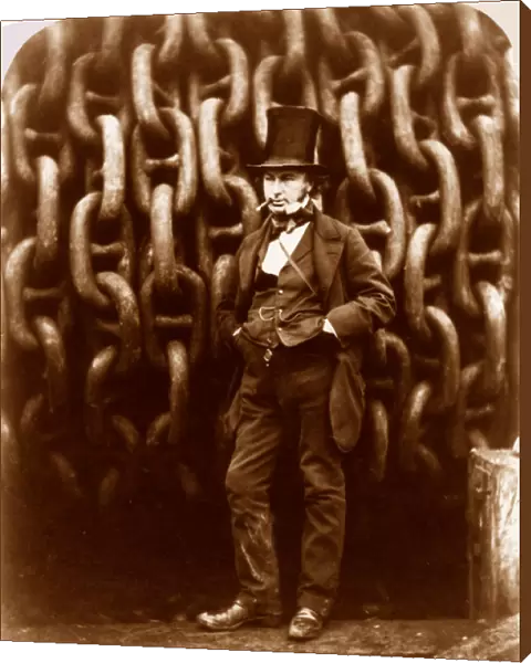 I K Brunel before the hauling chains of the Great Eastern