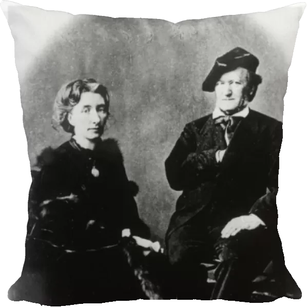 WAGNER. RICHARD WAGNER German musician, at age 70, with his wife Cosima