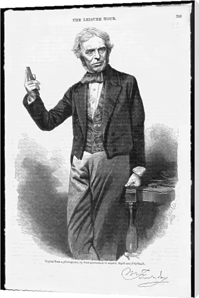 Michael Faraday, scientist, with glass bar