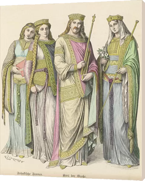 Charlemagne, King and Emperor, with Queen Hildegarde