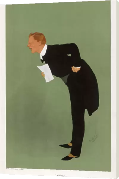 Cartoon of Winston Churchill, British statesman