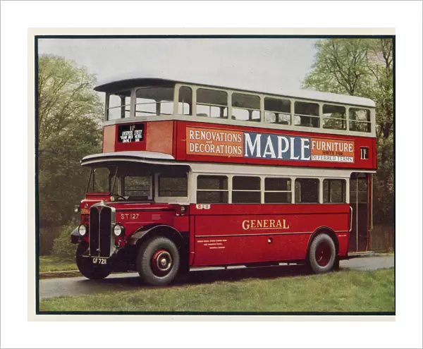 MOTOR BUS. A classic double-decker of the London General Omnibus Company