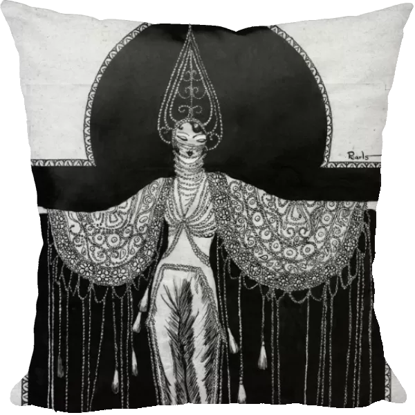 Art deco illustration for showgirl entitled Pearls, 1920s