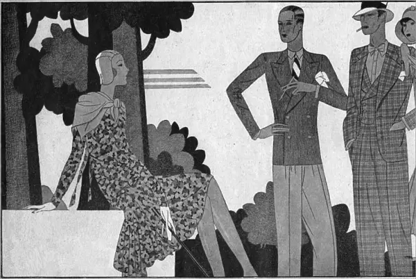 Art deco illustration of Bright Young Things, 1929