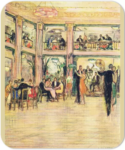 Interior sketch of Kit-Cat Club, London, 1926