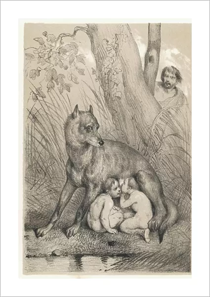 Romulus and Remus suckled by a wolf