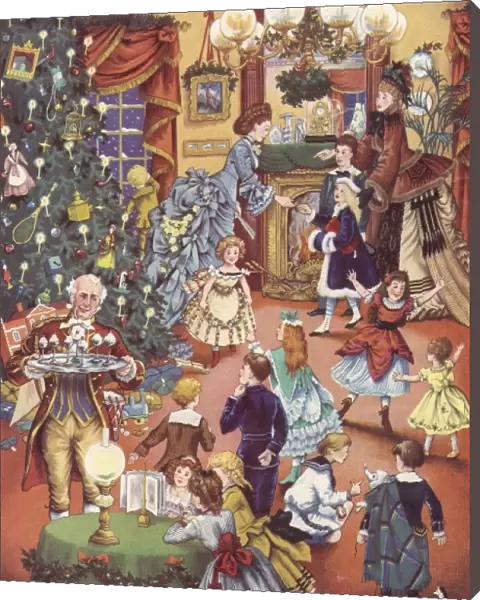 Victorian childrens Christmas party by Pauline Baynes