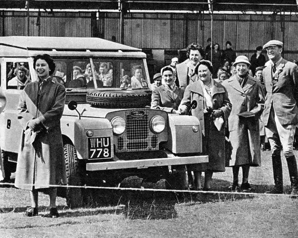 The Queen with a Land-Rover at Badminton Horse Trials