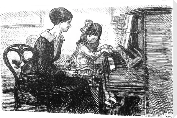 Piano teacher and pupil, 1915