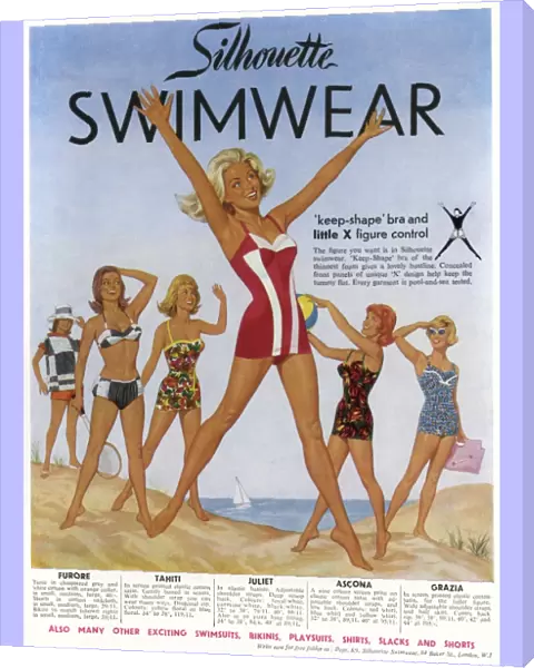 Silhouette swimwear advertisement, 1962