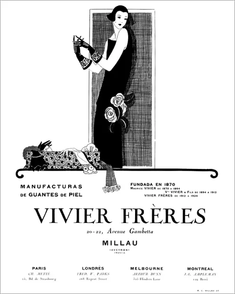 Advertisement for Vivier Freres leather gloves