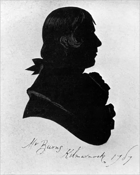 Silhouette portrait of Robert Burns