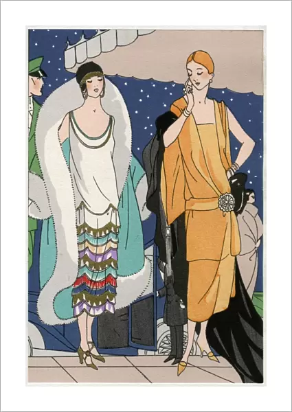 Two young ladies in outfits by Doeuillet and Paul Poiret