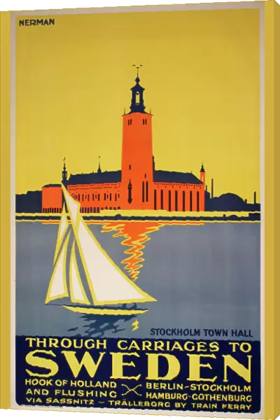 Poster advertising trips to Sweden