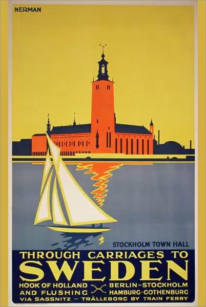 Poster advertising trips to Sweden