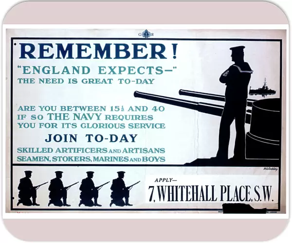 WW1 recruitment poster with silhouettes