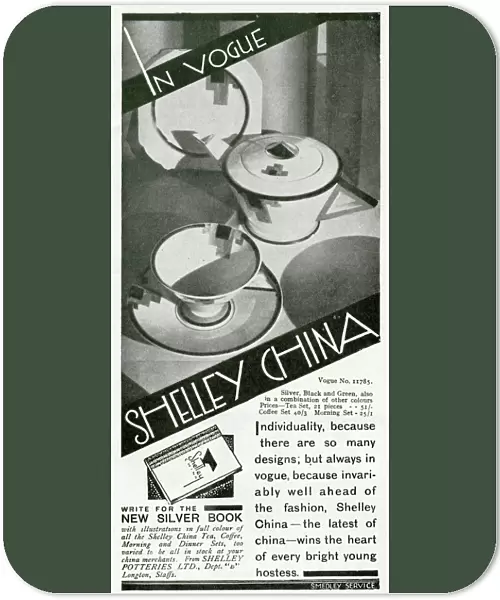 Advert for Shelley Vogue China 1931