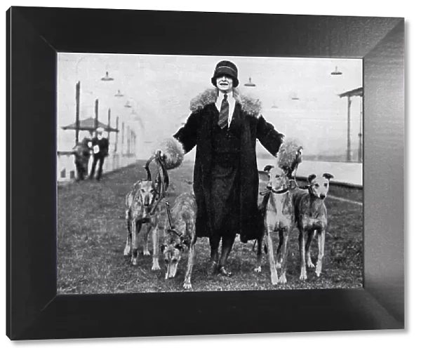 Pauline Frederick with her greyhounds