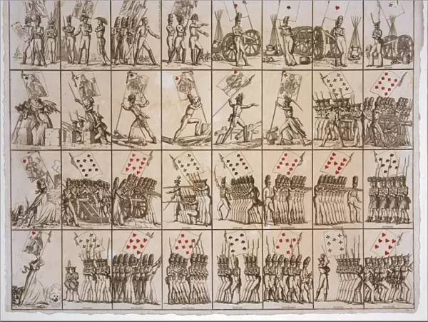 Sheet of playing cards, Jeu de drapeaux (i. e. game of flags