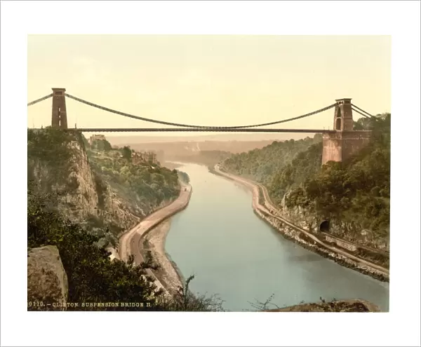 Clifton suspension bridge from the cliffs, Bristol, England