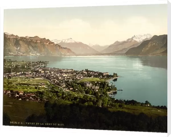 Vevey, and Dent du Midi, Geneva Lake, Switzerland