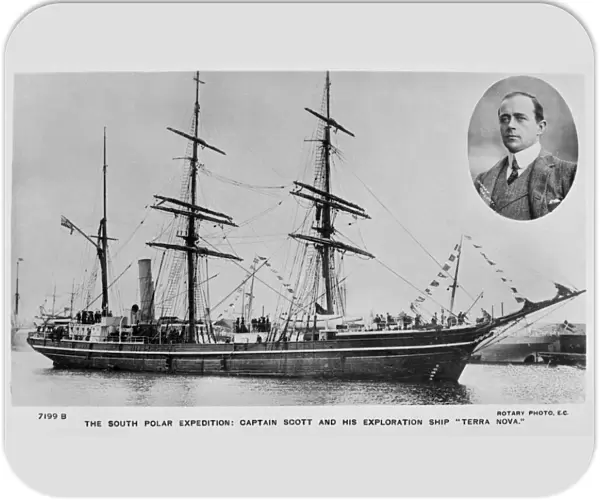 Captain Scott and his exploration ship, Terra Nova