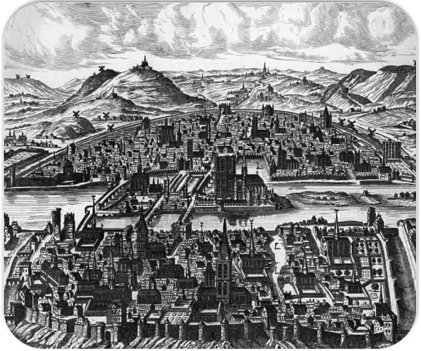 Isle de la Cite and the River Seine, Paris in 1600
