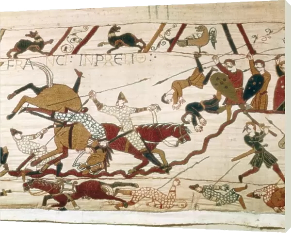 Bayeux Tapestry. 1066-1077. Scene of the Battle