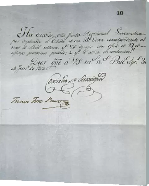 Document of the Junta Provisional de Potosi