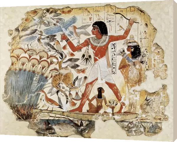 Fowling in the marshes. ca. 1400 BC. 18th Dynasty