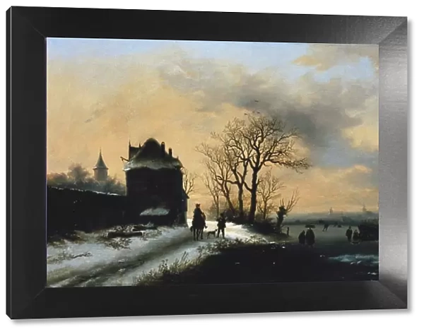 LEEUW, Alexis de (ca. 1848-1883). Winter scene