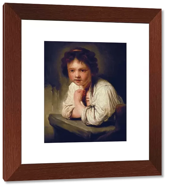 Girl at a window. Rococo. Oil on canvas. RUSSIA