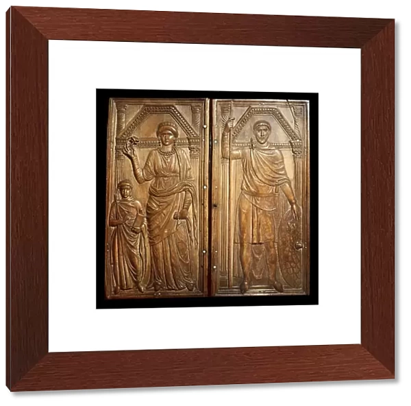 The ivory diptych of Stilicho (right) with his