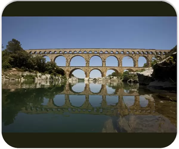 FRANCE. Vers-Pont-du-Gard. Roman aqueduct and