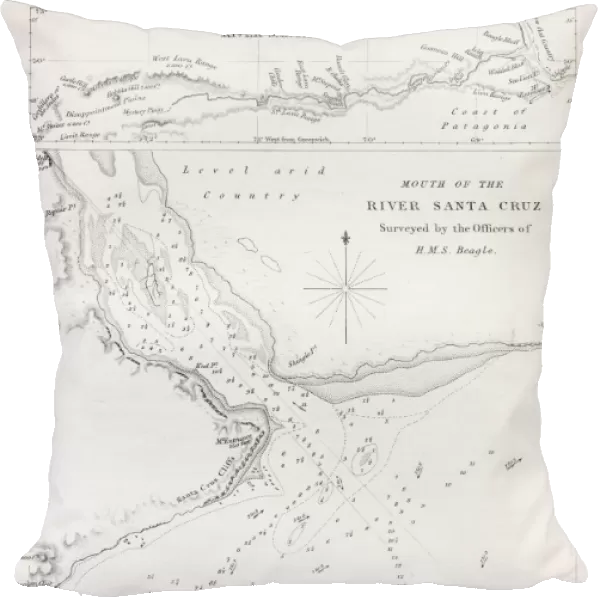 Mouth of the river Santa Cruz, map