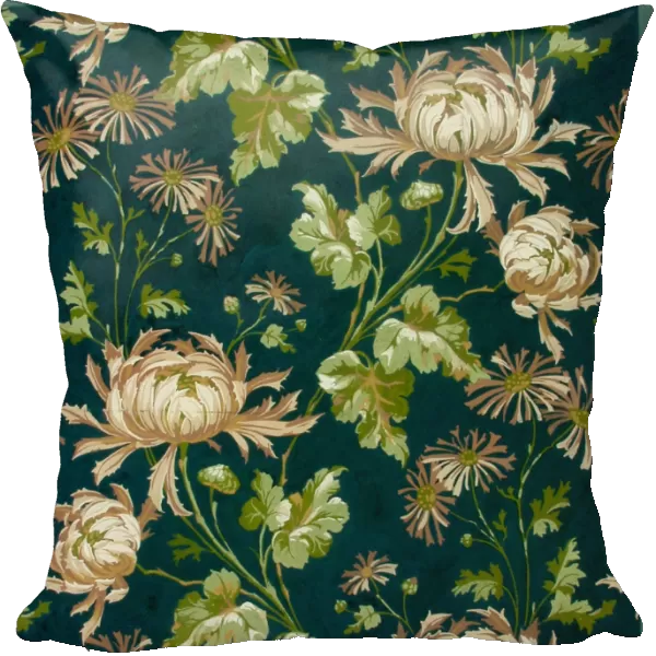 Design for Printed Textile in brown, green and black