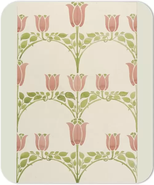 Design for Textile or Wallpaper with tulips