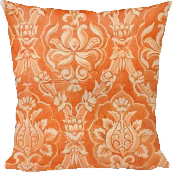 Design for Textile or Wallpaper in orange and white