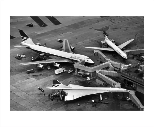 Concorde G-BOa a Boeing 747 and a VC10