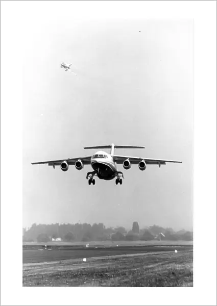 The maiden flight of the first BAe146 G-SSSH from Hatfield
